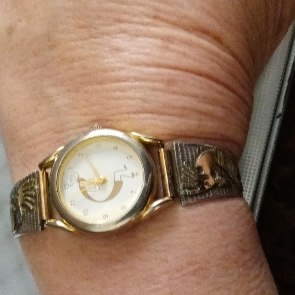 Vtg Navajo Signed Kokopelli Watch